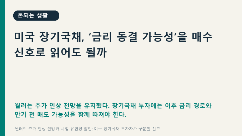 미국 장기국채, ‘금리 동결 가능성’을 매수 신호로 읽어도 될까