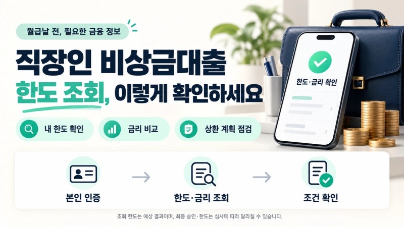 직장인 비상금대출 한도조회 전에 확인할 것 3가지 (신용점수 영향 포함)