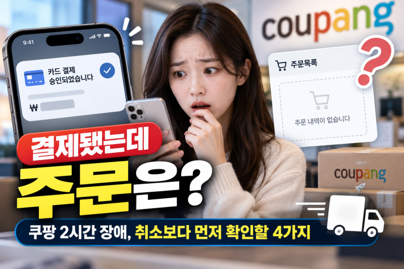 쿠팡 먹통 2시간, 결제됐는데 주문이 없다면? 중복결제·배송지연·환불 확인법