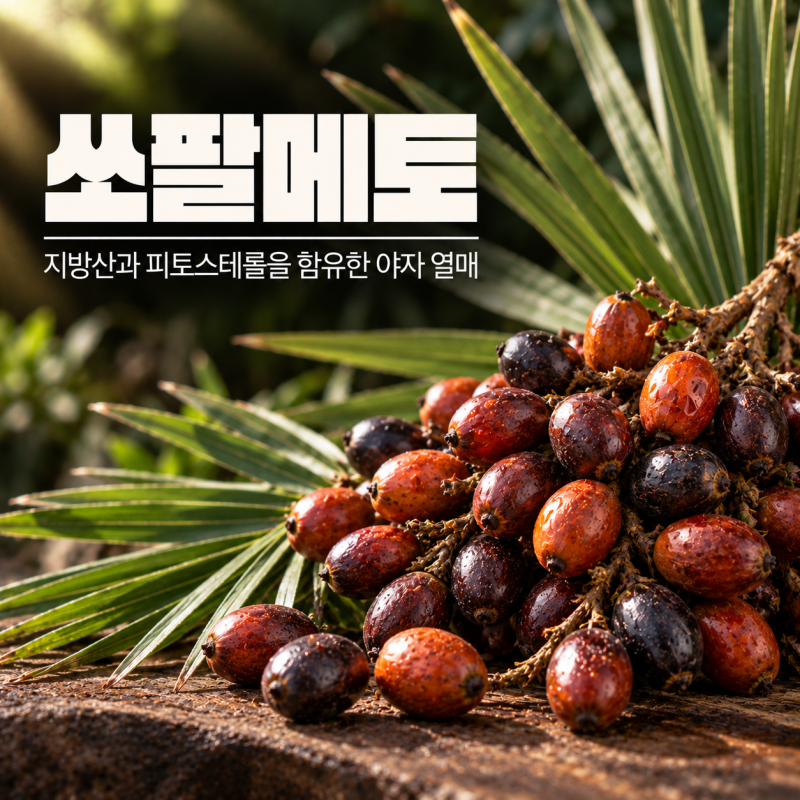 쏘팔메토 효능 7가지 옥타코사놀 전립선 초임계 복용시간 부작용