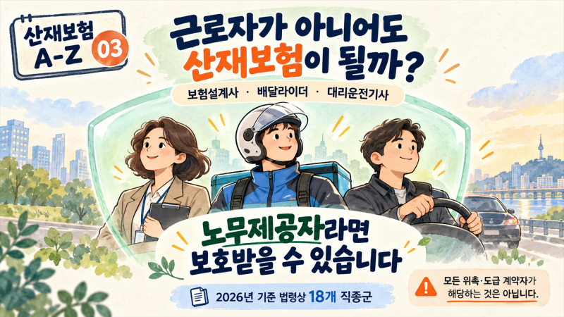 2026년 배달·대리운전·보험설계사 산재보험｜적용 직종과 보험료