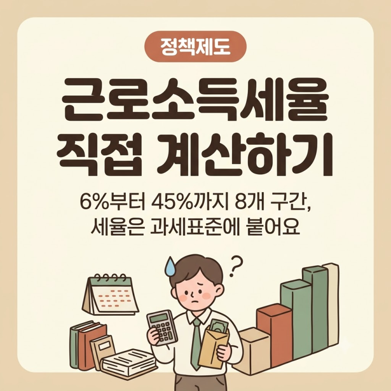 근로소득세율 계산 방법: 과세표준 구간과 누진공제로 내 세금 직접 구하기