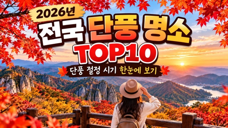 2026 전국 단풍 명소 TOP10｜단풍 절정 시기부터 가을 여행지 추천까지