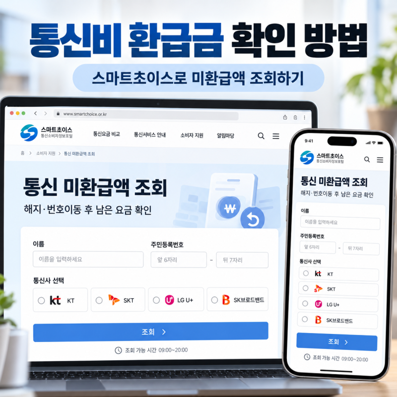 통신비 환급금 조회 방법부터 신청까지, 스마트초이스로 숨은 미환급액 확인하기