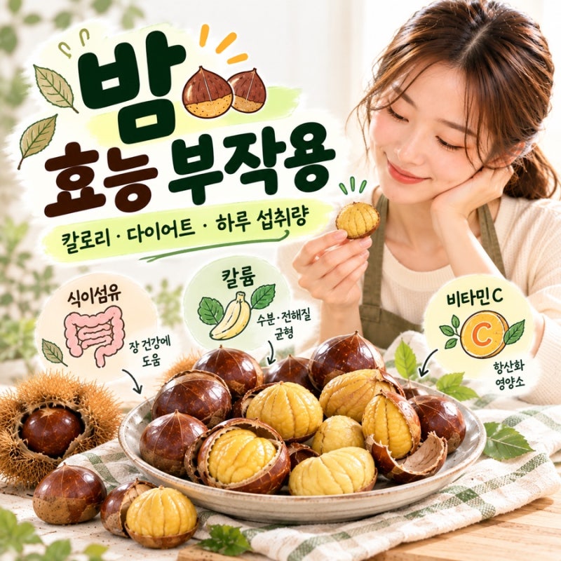 밤 효능 부작용 총정리｜삶은 밤 칼로리부터 다이어트·하루 섭취량까지