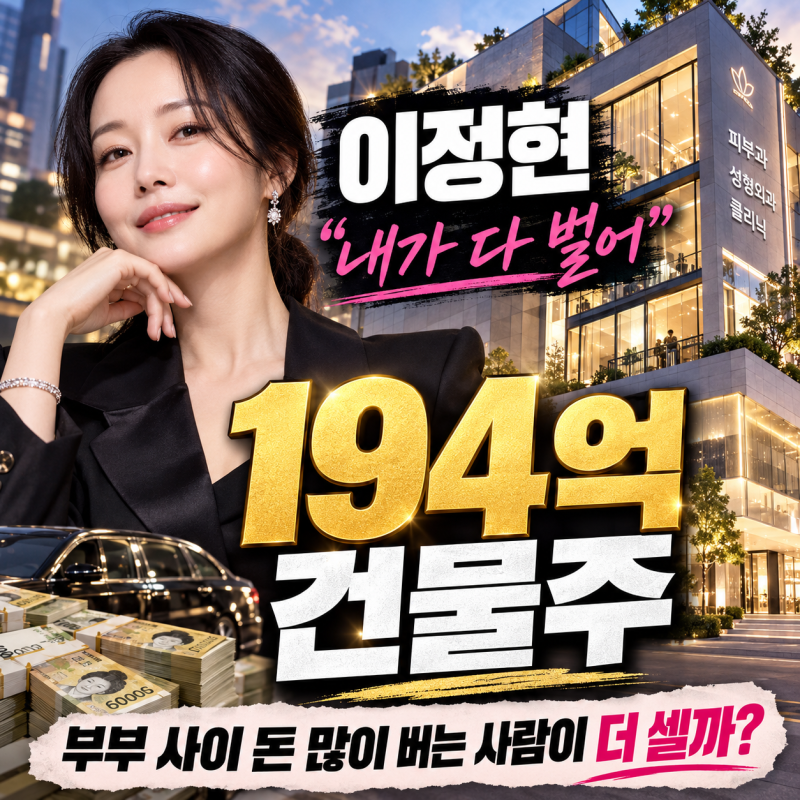 “내가 다 벌어” 이정현, 194억 건물주｜부부 사이 돈 많이 버는 사람이 더 센 걸까