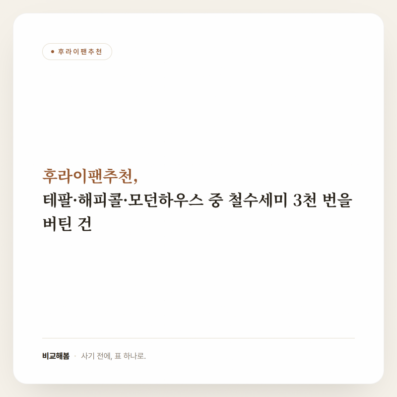 후라이팬추천, 테팔·해피콜·모던하우스 중 철수세미 3천 번을 버틴 건