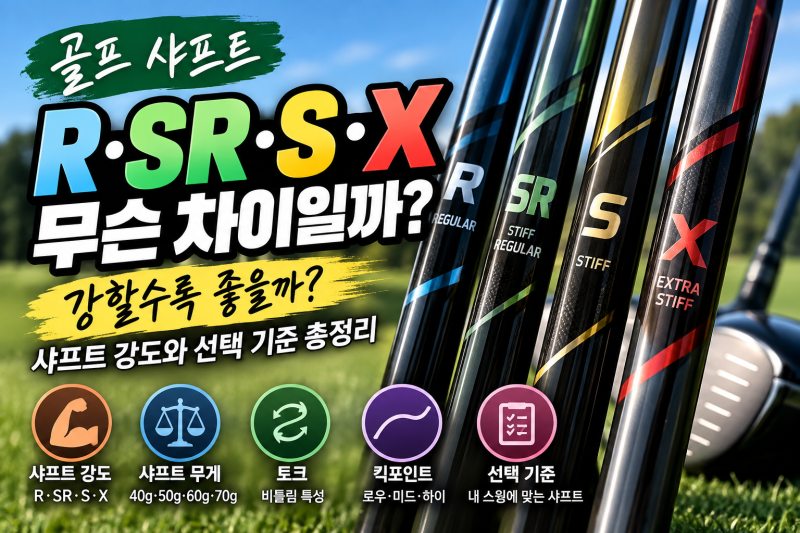 ⛳ 골프 샤프트 R · SR · S · X 차이｜강할수록 좋을까? 샤프트 강도와 선택 기준 총정리