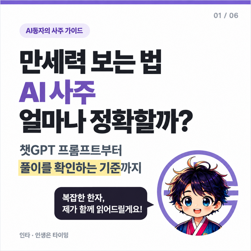 만세력 보는 법, ai 사주 챗GPT 프롬프트 얼마나 정확할까?