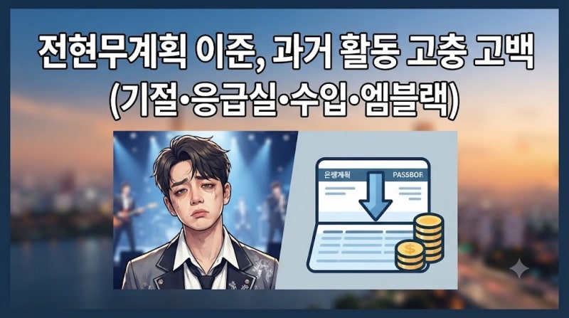 전현무계획 이준 과거 활동 고충 고백 | 충격•근황•연예계•수입