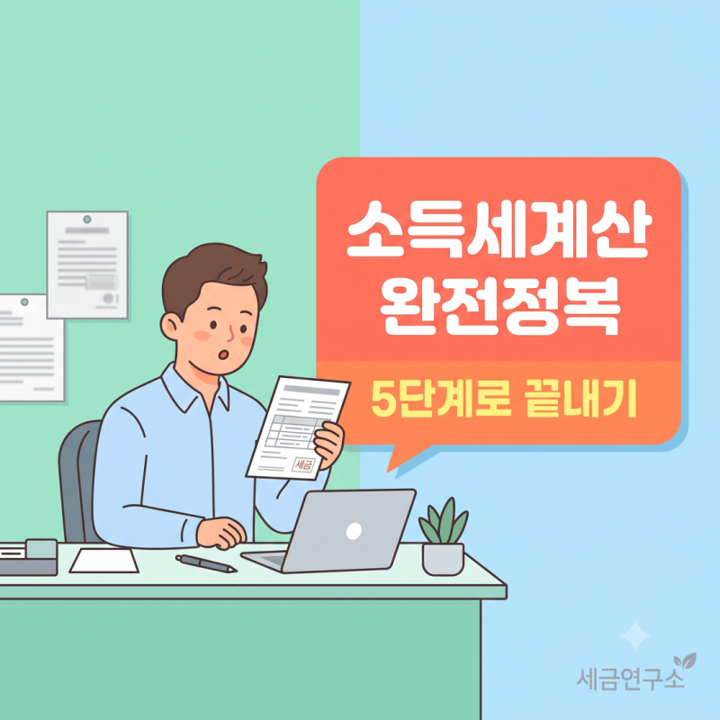 소득세계산 구조 완전정복, 근로소득세 과세표준부터 세율 구간별 산출세액까지 5단계로 끝....