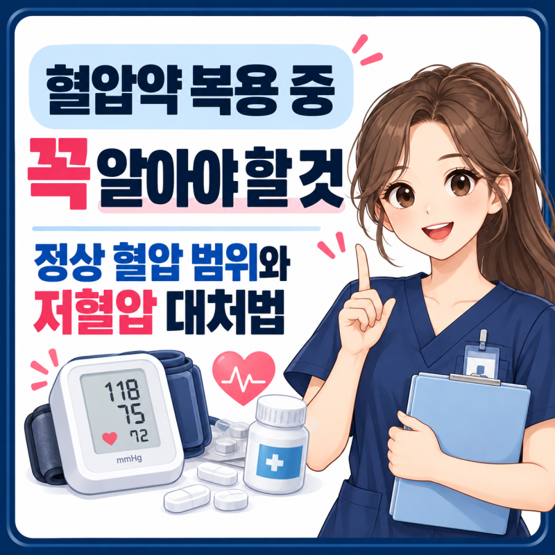 혈압약 복용 중 꼭 알아야 할 것｜정상 혈압 범위와 저혈압 대처법