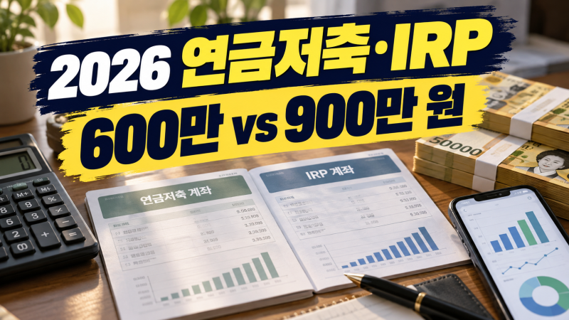 2026 연말정산 연금저축·IRP 세액공제, 600만 원과 900만 원 한도 헷갈리기 전 확인