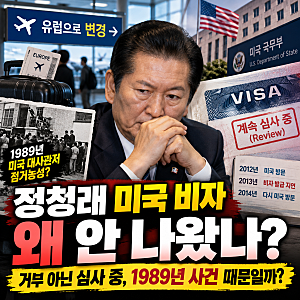 정청래 미국 비자 왜 안 나왔나? 거부 아닌 심사 중, 1989년 사건 때문일까