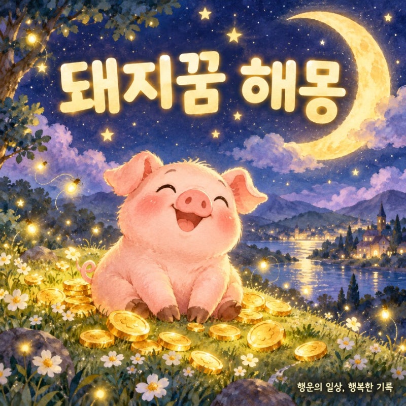 돼지꿈 해몽 상황별 30가지 총정리, 집에 들어오는 돼지부터 태몽까지