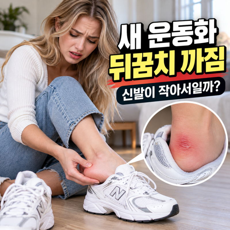 새 운동화를 신으면 발뒤꿈치가 까지는 이유 신발이 작아서일까?