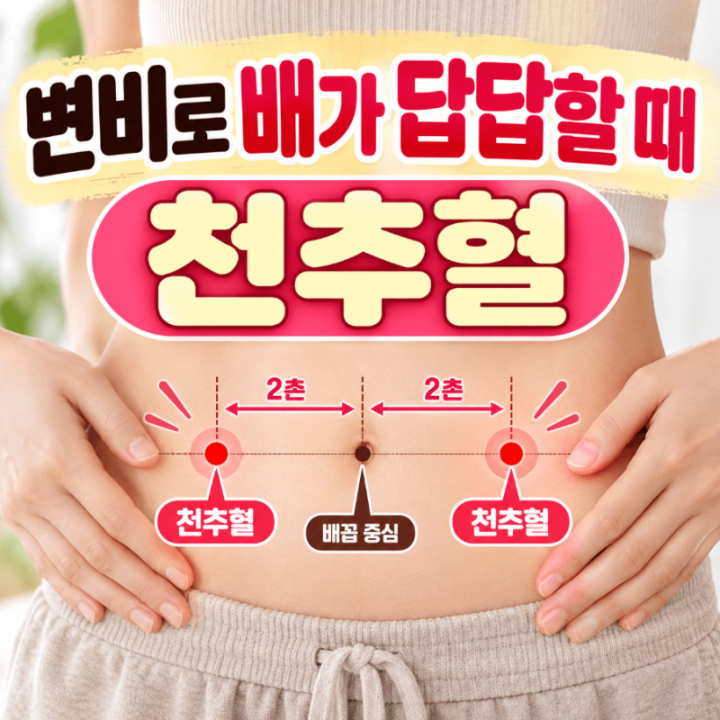 변비로 배가 답답할 때 알아두면 좋은 혈자리, 천추혈