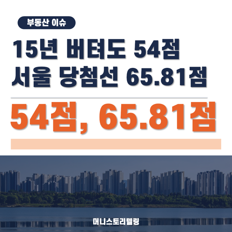 청약통장 2,583만 개의 역설, 1인 가구는 15년 버텨도 54점인데 서울 당첨선은 65.81점