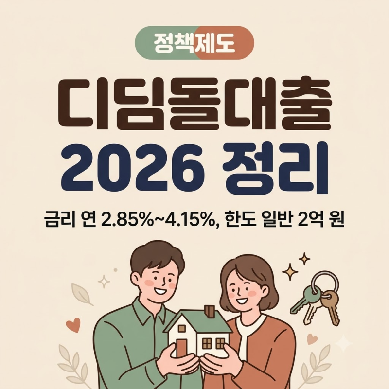 디딤돌대출 조건·금리·한도 2026 정리, 소득 기준과 신청 순서