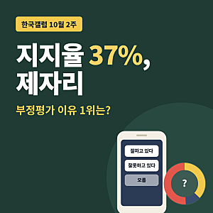한국갤럽 여론조사 대통령 지지율 37%, 정당지지율·정책 평가 총정리 (10월 2주)