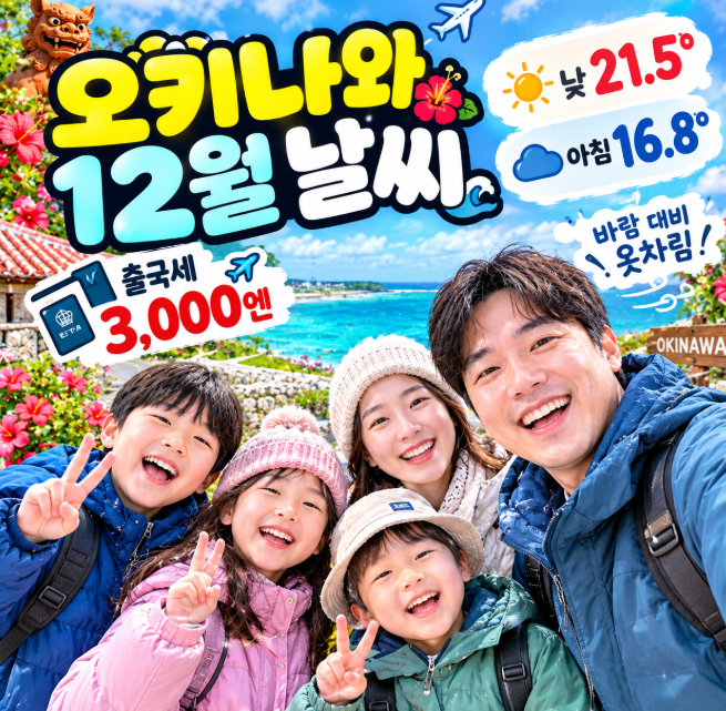 오키나와 12월 날씨 낮 21.5도 아침 16.8도, 아빠가 정리한 바람 대비 옷차림과 출국세 3,000엔