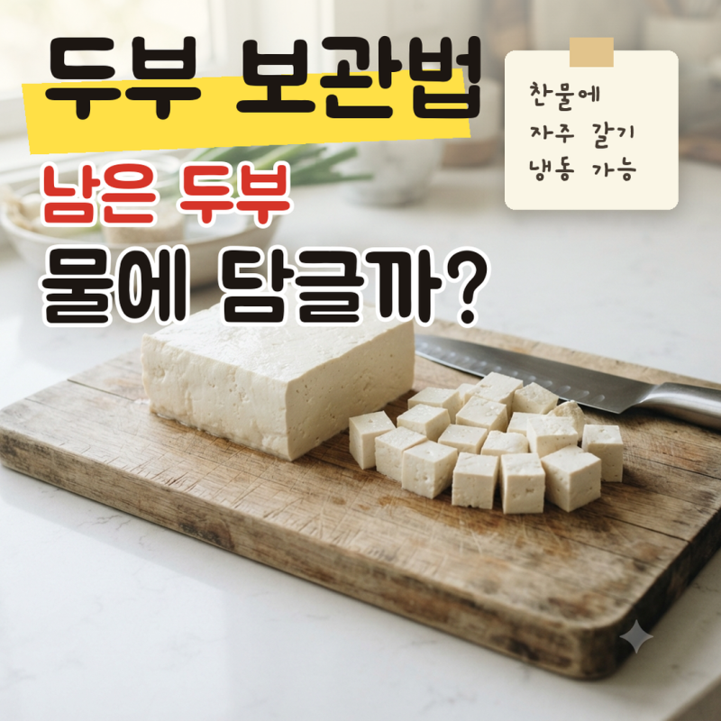 두부 보관법, 남은 두부 물에 담가야 할까? 냉장 기간과 냉동 두부 활용 (다이어트 단백질 반....
