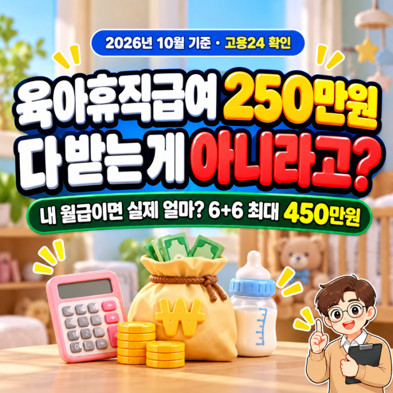 ⭐육아휴직급여 내 월급이면 얼마? 실제 계산법과 6+6이면 450만원, 신청방법·지급일·조건