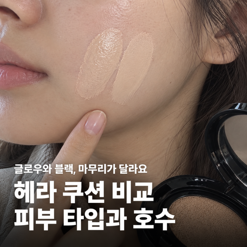 헤라 쿠션, 글로우와 블랙 중 뭘 살까 (피부 타입에서 갈려요)