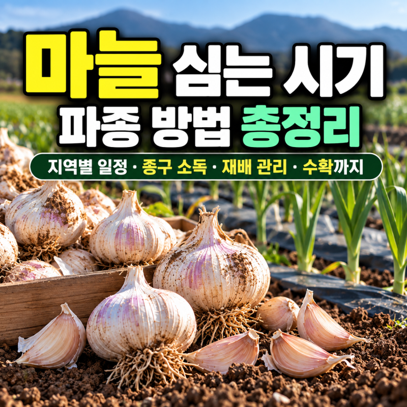 마늘심는시기 파종 방법 종구 소독 지역별 시기 수확까지