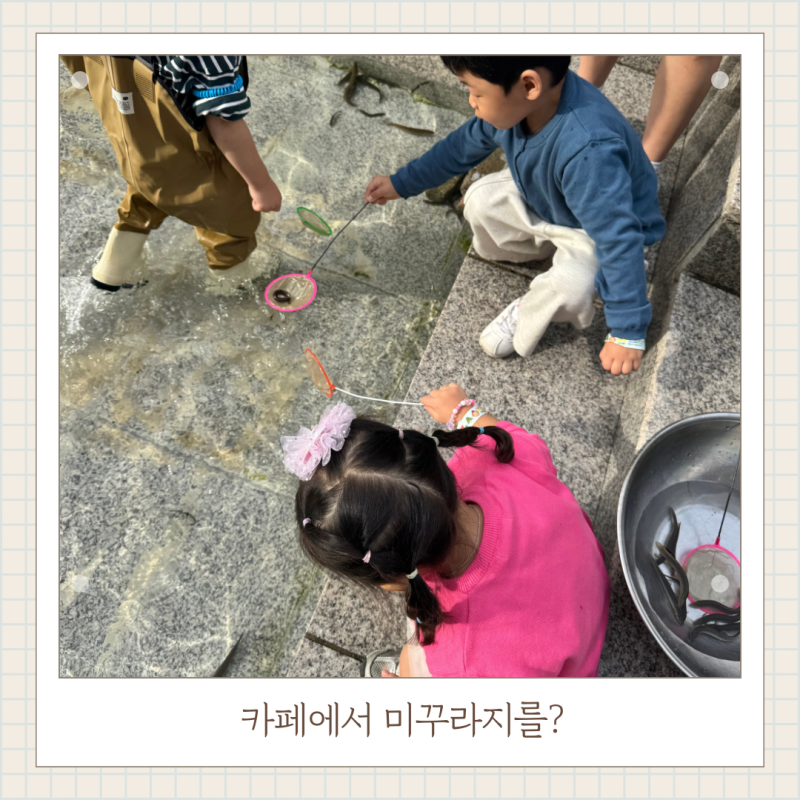 카페에서 미꾸라지 잡기? 아이와 이색체험 용인 괜찮아 고기리야