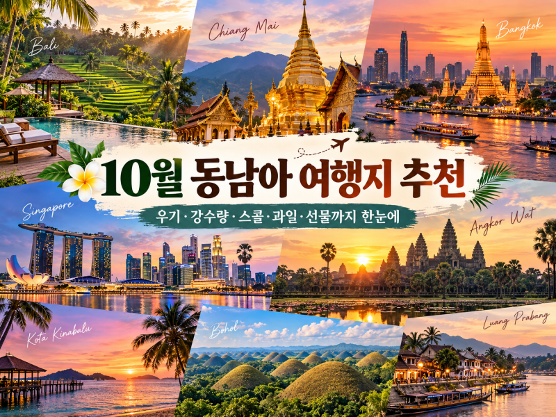 10월 동남아 여행지 추천｜우기·강수량·스콜까지 보고 고르는 현실 여행 가이드