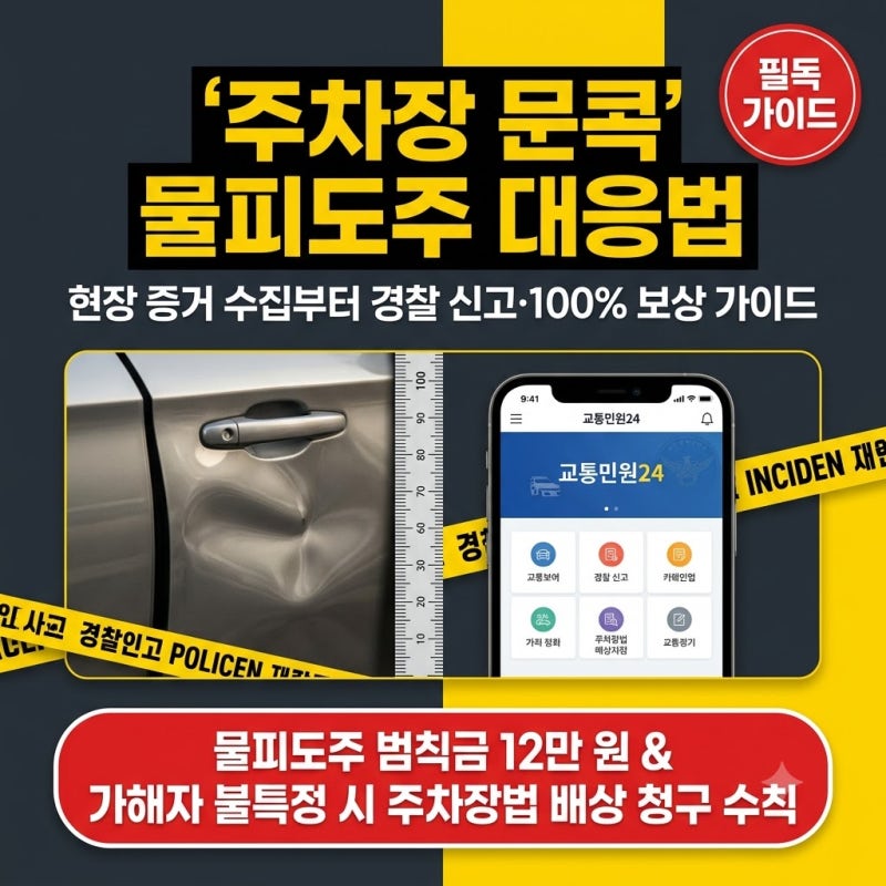 주차장 문콕 물피도주 신고 방법 및 보상 절차 총정리 (합의, CCTV, 자차 구상권)