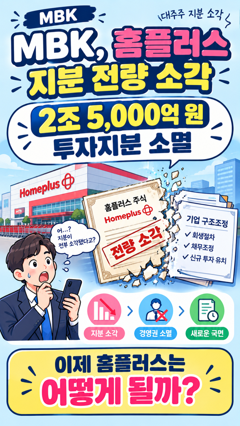 MBK, 홈플러스 지분 2.5조 원 전량 소각…경영권 소멸, 이제 홈플러스는 어떻게 될까?