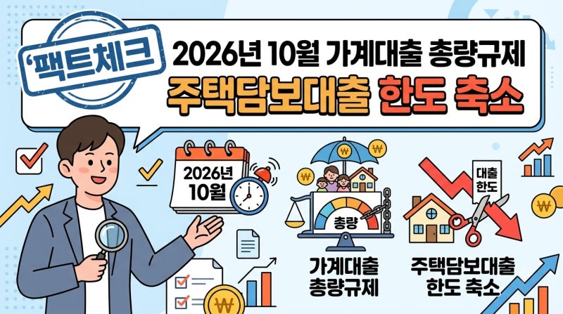2026년 10월 가계대출 총량 규제 주택담보대출 한도 축소 팩트체크