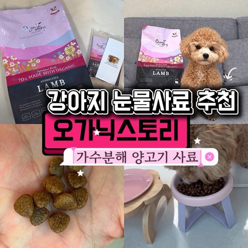 강아지 눈물 사료 추천｜오가닉스토리 가수분해 사료 양고기 솔직후기
