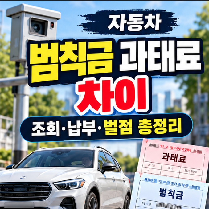 자동차 범칙금 과태료 차이｜조회·납부·벌점·범칙금 전환 총정리