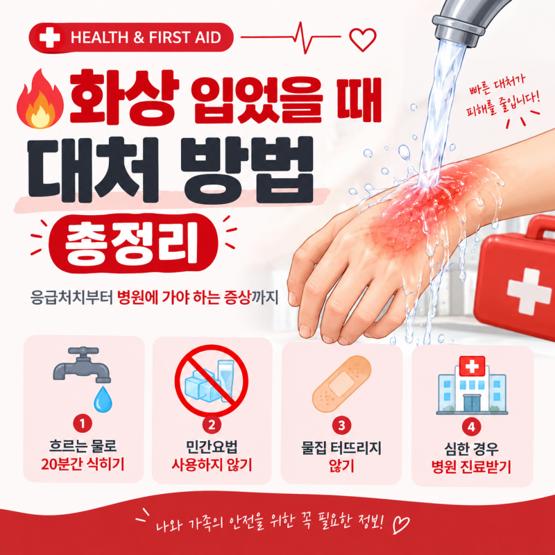 화상 입었을 때 대처 방법 총정리｜응급처치부터 병원에 가야 하는 증상까지