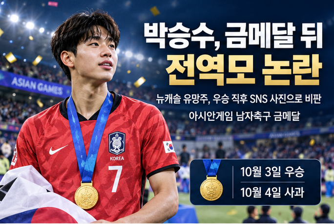 박승수 전역모 논란에 뉴캐슬 금메달 축하 게시물…엇갈린 팬 반응