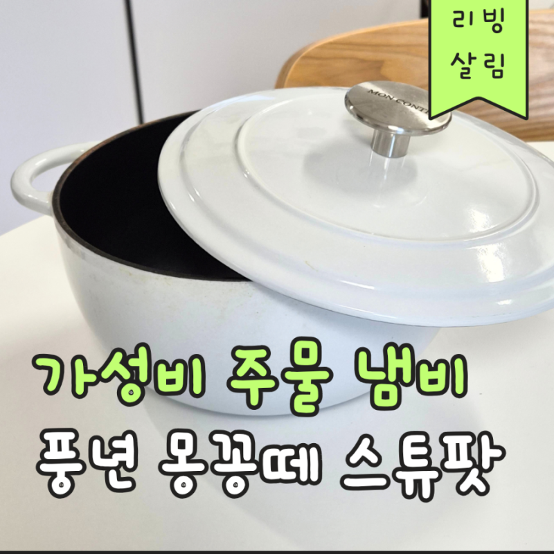 '주물 냄비는 비싸서 못 사?' 가성비 무쇠주물냄비 끝판왕, 풍년 몽꽁떼 스튜팟 20cm 10개월 사....
