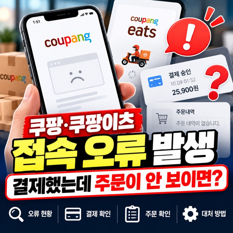 쿠팡 · 쿠팡이츠 접속 오류, 결제했는데 주문이 안 보이면 어떻게 해야 할까?