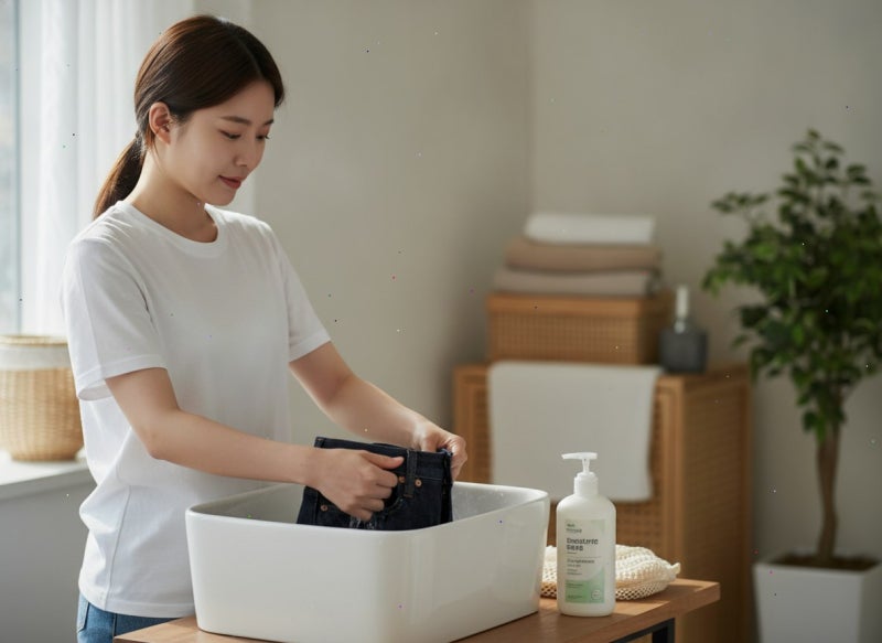 청바지 물빠짐 줄이는 방법, 세탁 전 이것만 기억하세요