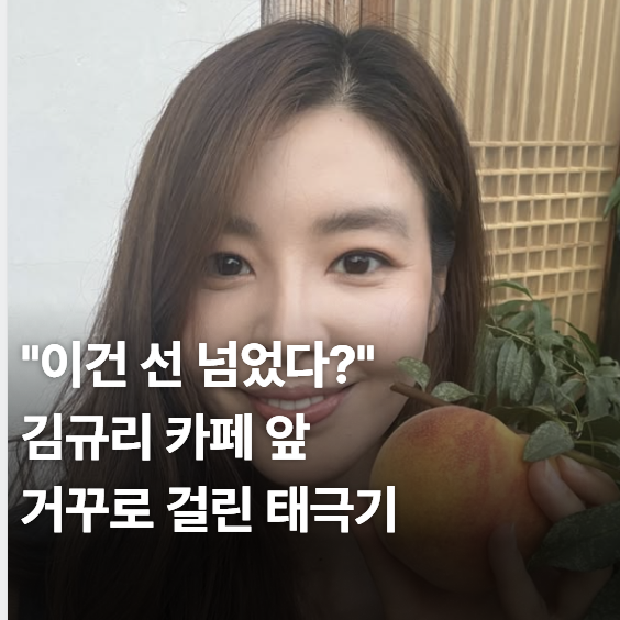 "이건 선 넘었다?" 김규리 영암 카페 앞 거꾸로 걸린 태극기, 전후 사정 살펴보니