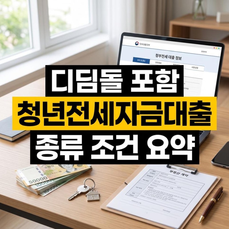 청년전세자금대출 종류 및 조건 디딤돌 포함 생애첫주택 금리 방법 요약