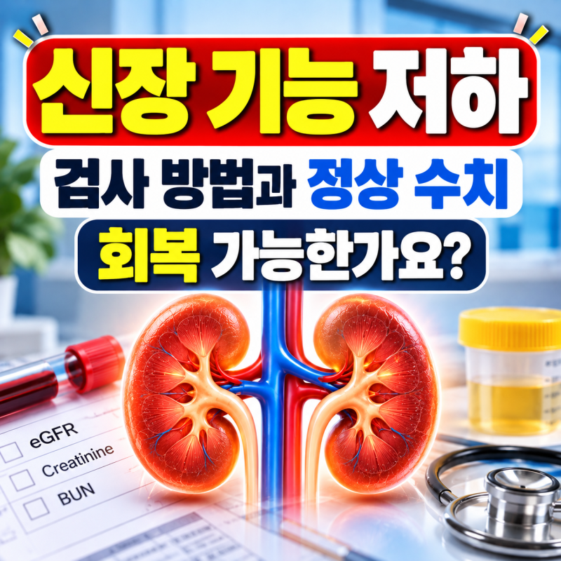 신장 기능 저하 검사 방법과 정상수치, 회복 가능할까?