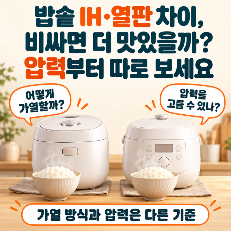 밥솥 IH·열판 차이, 비싸면 더 맛있을까? 압력부터 따로 보세요