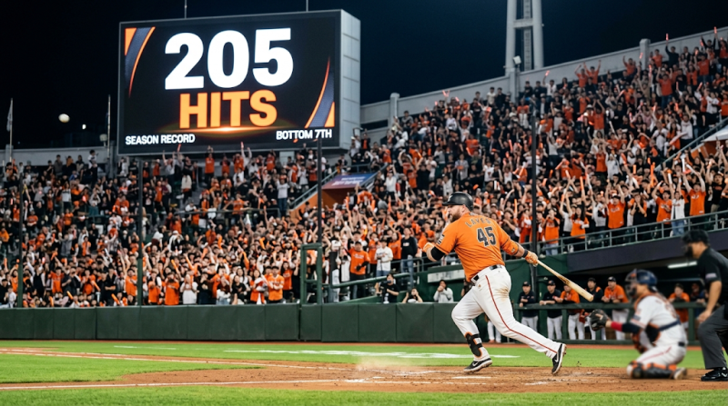 레이예스 205안타, KBO 새 역사 썼다 ⚾ 최원준 204개 넘고 단일 시즌 최다안타 신기록