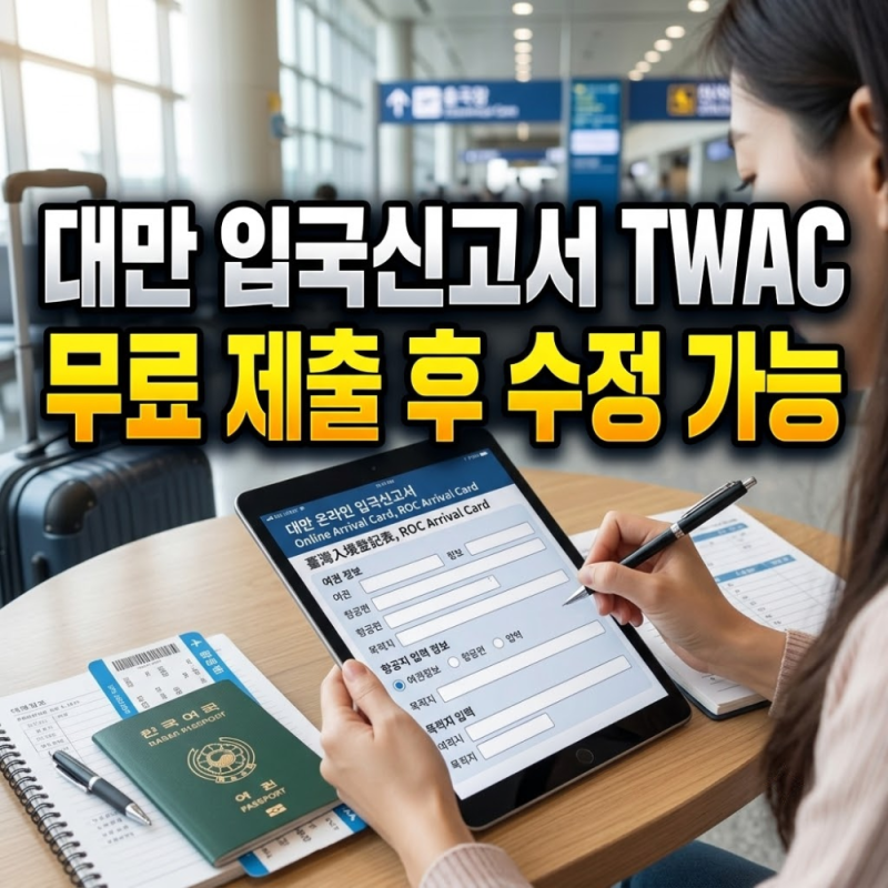 대만 입국신고서 TWAC 도착일 포함 7일, 무료 제출 후 수정 가능