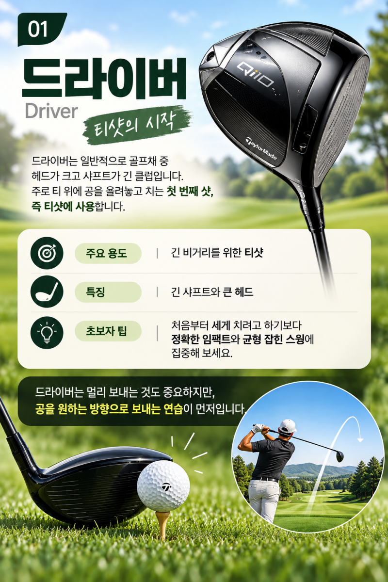 골프채 종류 총정리｜드라이버·우드·유틸리티·아이언·웨지·퍼터 차이