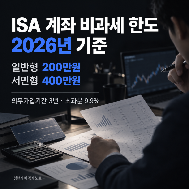 ISA 계좌 비과세 한도 2026년 기준, 일반형·서민형 세후 수익 차이