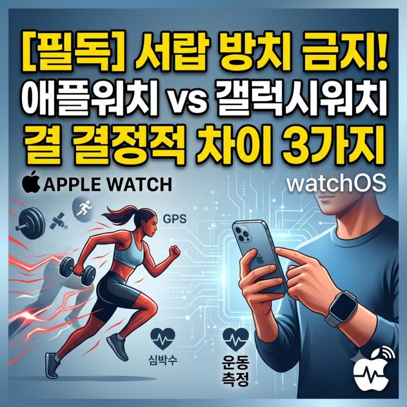 "사놓고 서랍에 방치하지 마세요!" 애플워치 vs 갤럭시워치 사기 전 꼭 봐야 할 3가지 차이점